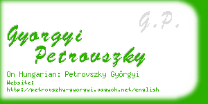 gyorgyi petrovszky business card